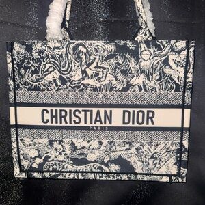 Dior Navy and Cream Patterned Tote